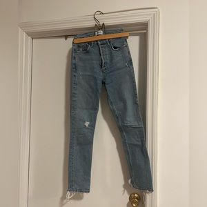 AGOLDE Size 23 light/medium wash skinny straight high-rise jeans